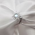 Miniatyrbillede 4 af 5: Fidget Ring for Kvinder Piger Åbne Justerbare Angst Ringe Solsikke Tusindfryd Månesten Stjerne Knoringe Spinner Ringe Silver