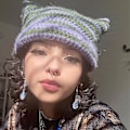 Pikkukuva 5 / 5: Naisten Beanie-pipo Pieni Paholainen Raidallinen Neulotu Wool Hat Talvi Kissan Korvat Hattu Black White