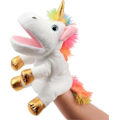 Miniatyrbild 1 av 5: Plush Enhörning Handdocka med Öppen Rörlig Mun för Fantasifull Lek, Rollspel, Interaktiv Leksak för Berättande Undervisning Dockteater, Födelsedag