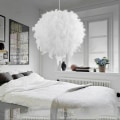 Miniatyrbillede 2 af 4: Moderne loftslampe, lysekrone til stue, loftslampe med fjer, dekorativ fjerlampe