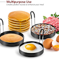 Miniatyrbillede 4 af 5: Æggeringe, 4-pak rustfrit stål æg, pandekageform til stegning af æg og omelet