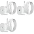 3-pakning iPhone-ladere - Hurtiglader + Adapter + 20W Kabel Hvit, One Size iPhone NT 3-pakning, CC Sett