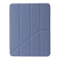 Miniatyrbild 5 av 5: Origami Tri-Fold Stativtablettfodral för iPad 10.9 (2022), PU-läder + Transparent Akryl Case Purple iPad 10.9 (2022)