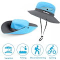 Miniatyrbillede 5 af 5: Dame Solhatte Bred Skygge UV Beskyttelse Mesh Foldbar Hestehale Spand Fiskeri Hat Strand Cap til Fiskeri Vandring Havearbejde Udendørs