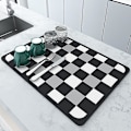 Miniatyrbilde 1 av 5: Avrenningsmatte, Superabsorberende Kjøkkenvask Avrenningsmatte, Hurtig Tørkende Oppvaskstativmatte, Antislipp Avrenningsmatte For Kjøkkenbenk Lattice 60*70cm