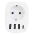 Miniatyrbillede 1 af 5: Multi-netværk USB-stik, multi-stik USB-oplader med 1 AC-udgang, 1 USB C og 3 USB-porte, stikkontakt kompatibel med iPhone/iPad, ideel til hjemmet