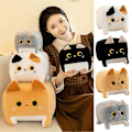 Miniatyrbild 1 av 5: Söt Fyrkantig Plush Katt Leksak Fluffig Svart Katt Kudde Fylld Djur Plush Dock Black 20cm