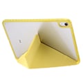 Miniatyrbild 2 av 5: Origami Tri-Fold Stativtablettfodral för iPad 10.9 (2022), PU-läder + Transparent Akryl Case Yellow iPad 10.9 (2022)