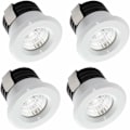 Miniatyrbillede 1 af 5: Sæt med 4 Mini LED indbyggede spotlights 3 W Varm hvid, Mini LED spotlight til butiksvinduer, nummerpladebelysning inkl. Separat transformer