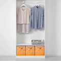 Miniatyrbillede 3 af 5: Opbevaringsboks, 2 foldbare opbevaringskasser lavet af stof i kubeform Beige Orange 2 Set