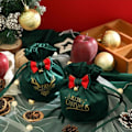 Miniatyrbillede 4 af 9: Fløjlspose med snøre - Smykkeskrin til julegaveindpakning, fødselsdagsfest, bryllupsgaver, slikpose - 12x15 cm Dark green - 2