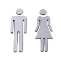 Miniatyrbild 5 av 5: 2 st Toalettsymboler Självhäftande Badrumsskyltar Toalettdörrskylt För Hotell, Kontor, Hem WC-Plack Silver