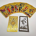 Miniatyrbillede 3 af 5: Nyt Plastik Rider Varmt Stemplet Guldfolie Tarot Eksklusivt Brætspil Spådomskort Til Samling Sun moon