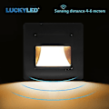 Miniatyrbilde 3 av 5: Nedfelt LED Vegglampe PIR Bevegelsessensor Trappelys AC85-265V Trinnlys Gangbelysning Innendørs Vegglampe 4pcs Gold Sensor
