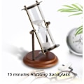 Miniatyrbild 6 av 8: Sand Timer, Mässingsandklocka, 15 min Metall Roterande Sandglas Timer Klocka Timglas Bordsdekoration Heminredning Present Sand Timer Dekor för Antik Dekor