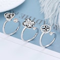 Miniatyrbillede 2 af 5: Anti Angst Ringe Justerbare Åbne Ringe Blomsterformede Ringe Med Zirkon B