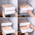 Miniatyrbilde 5 av 5: Kjøleskap eggbrett, 40 rutenett/2 lag kjøleskap eggbeholder, kjøleskap eggboks, kjøleskap fersk egg oppbevaringsboks (1 stk)