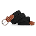 Miniatyrbillede 1 af 4: Elastisk stof flettet bælte, slidstærkt strækvævet bælte til unisex mænd/kvinder/unge black Wrap tail