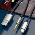 Miniatyrbillede 2 af 5: 1 Split 2 Type C til USB A 3,5 mm Aux Kabel Stereo Hifi Lyd til Bilhøjttalere Black