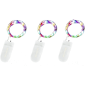 Pikkukuva 1 / 7: LED-keijuketjut paristokäyttöiset, 3 pakkausta 2M 20 LED mikrolankakeijuketjut makuuhuoneen purkkeihin laseihin hääjuhliin Multicolour 3pcs