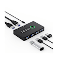 Miniatyrbild 2 av 5: USB KVM Switch USB 3.0 KVM USB Switch Kompatibel med Tangentbord Mus Skrivare Mi Box 2pc Port Shari