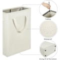 Miniatyrbillede 4 af 5: Ultra-tynd vasketøjskurv med håndtag, foldbar kurv til tyndt beskidt tøj, slank taske, foldbar klud, 45 L (53.34 cm, beige)
