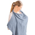 Miniatyrbild 1 av 5: Muslin-amningsöverdrag Andningsbart Bomullsöverdrag För Amning & Pumpning Med Styv Ring Light Blue