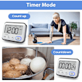 Miniatyrbillede 3 af 7: Køkken Timer Alarmur Multifunktionel Digital Madlavningstimer med Stort LCD Display Store Tal Nedtællingstimer Optælling