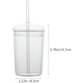 Miniatyrbilde 2 av 7: Mason Jar med lokk og sugerør - Glass Boba Cup Estetiske kopper - Gjennomsiktige vannflasker Gjenbrukbar tumbler med lokk og sugerør