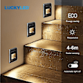 Pikkukuva 2 / 5: Uppoasennettu Led-seinävalaisin Pir-liiketunnistimella Portaiden Valo Ac85-265v Portaiden Valo Käytävän Valo Sisäseinävalaisin 4pcs Black Sensor