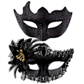 Miniatyrbilde 1 av 5: Maskerade Masker Sett for Par, Venetiansk Festmaske Kostymemaske style 2