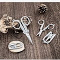 Miniatyrbillede 5 af 6: 4 stk. rustfrit stål folde saks, 4 tommer/10 cm mini små papirsakse sammenklappelige rejsesakse til papirhåndværk, syning