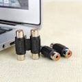 Miniatyrbillede 3 af 5: Dual RCA hun til hun splice-stikadapter forlængeradapter