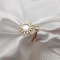 Miniatyrbillede 5 af 5: Fidget Ring for Kvinder Piger Åbne Justerbare Angst Ringe Solsikke Tusindfryd Månesten Stjerne Knoringe Spinner Ringe Silver