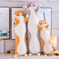 Miniatyrbild 3 av 5: Plush Leksak Katt Lång Bomull Söta Kattdocka Plush Leksak Mjuk Bomull Fylld Sov Kudde brown 90cm