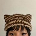 Pikkukuva 4 / 5: Naisten Beanie-pipo Pieni Paholainen Raidallinen Neulotu Wool Hat Talvi Kissan Korvat Hattu Red Green