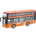 Miniatyrbillede 1 af 5: Legetøjsbilmodel Gave Til Børn Cool Stilfuld Lys Musik Inerti Bus Bus Simulation Orange double deck bus (912a)