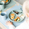 Miniatyrbillede 4 af 7: Enkelt silikone børnestjerne bordskåner | Baby Toddler Placemat | Skridsikker måtte | Rodfri Grey