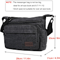 Miniatyrbild 3 av 7: Vattentät budväska axelväska 13 tum multi canvas crossbody väska för män casual lätt utomhus fiskeväska camping Black