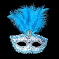 Miniatyrbild 9 av 10: Venetianska masker Halv ansikte Ansiktsmask GUL gul