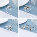 Miniatyrbillede 2 af 4: Anti Angst Ringe Justerbare Åbne Ringe Blomsterformede Ringe Med Zirkon C