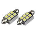 Spylelampe 36mm Canbus LED 5050 6SMD 6000K 2-pakning