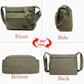 Miniatyrbild 2 av 7: Vattentät budväska axelväska 13 tum multi canvas crossbody väska för män casual lätt utomhus fiskeväska camping Green