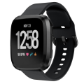 Miniatyrbillede 1 af 5: Silikon Armbånd Fitbit Versa/Versa 2 - Sort Sort Sort