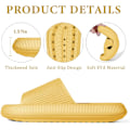 Miniatyrbillede 3 af 7: Cloud Sliders til kvinder og mænd, skridsikre badeværelses slippers til kvinder om sommeren, bløde flip flop pude sliders, platform pool sliders brusebadssko til indendørs Yellow 5.5 to 6.5 UK
