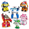 Miniatyrbild 1 av 4: Robocar Poli Transformerrobot, 4\" Transformerbar Leksak Figurfordon Semesterbilsleksaker Present green
