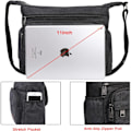 Miniatyrbild 4 av 7: Vattentät budväska axelväska 13 tum multi canvas crossbody väska för män casual lätt utomhus fiskeväska camping Black