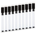 Miniatyrbillede 1 af 5: Små whiteboard-penne, 10 stk sorte whiteboard-penne med viskelæder, fine whiteboard-penne