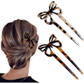 Miniatyrbilde 1 av 5: Hårnål Gaffel Pinner 2 stk Butterfly U-formet Hårnåler Hårnåler Hårgaffel Retro Elegant Gaffel Oppdo Chignon Hårnål for Kvinner