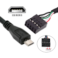 Miniatyrbillede 5 af 5: U2-018-MM USB 2.0 Motherboard 9-bens 10-bens Header til Micro USB 5-bens Kabel 50cm til Mini Monitor